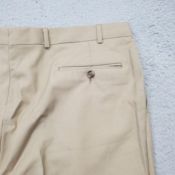 Lauren Ralph Lauren Dress Pants Mens 38x30 Tan Wool Super Loo's Pleated Front - Picture 10 of 10